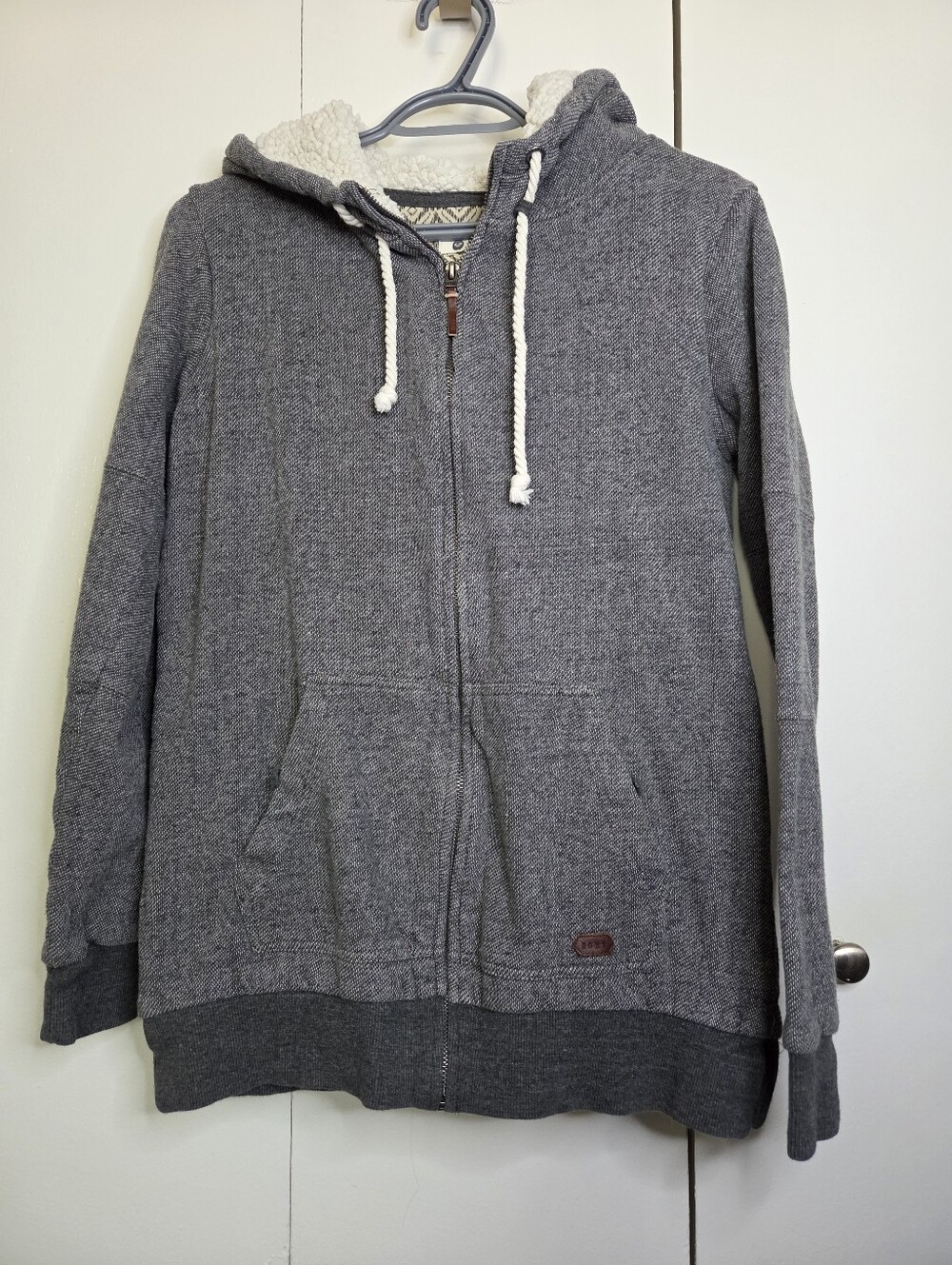 Roxy Women's M Gray Utility Hooded Jacket with Sherpa Lining